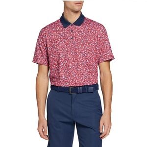 Walter Hagen Men's Performance USA Fashion Golf Polo Red Multi XL